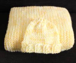 Hand Knit Baby Blanket - Sunshine Yellow