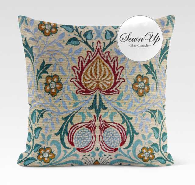 Cushion Cover 29 Sizes William Morris Persian Natural Tapestry Cotton Handmade Floral Culture Farsi Gift - image 1