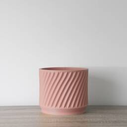 "Penelope Planter With Drainage & Saucer in Country Pink, Unique 3D-Printed Plant Pot, Small To Large Sizes 4"" 5"" 6"" 7"" 8" - thumbnail 3