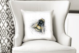 Bumble Bee Cushion, Pillow, Soft Furnishings, Home Decor, Art For The - thumbnail 1