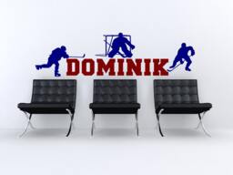 Hockey Wall Decor, Custom Name Sign, Decal, Sports League Art, Kid's Bedroom Decorations - thumbnail 1