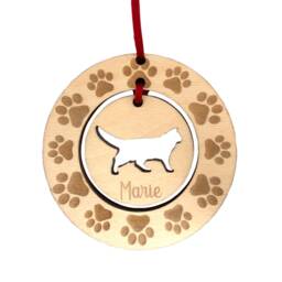 Personalised Norwegian Forest Cat Wood Hanging Decoration, Christmas Tree Ornament, Xmas Gift, Custom Bauble Remembrance in Memoriam - thumbnail 1