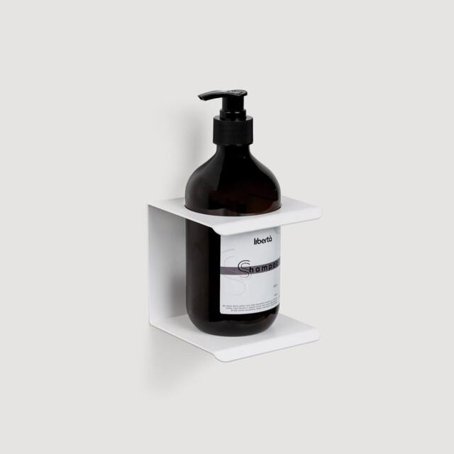 Wall Mounted Shampoo Holder With A Brown Plastic Bottle Stainless Steel Bathroom Organizer - Rustproof - image 1