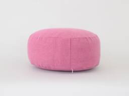 Kapok Filled Zafu Cushion Pink Stonewash Cotton Ottoman Pouf
