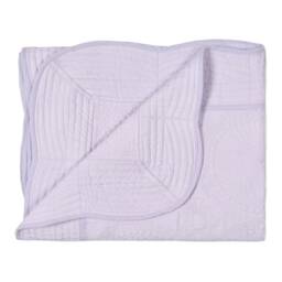 Handmade Floral Embroidered Baby Quilt, 100% Cotton Crib Blanket - thumbnail 3