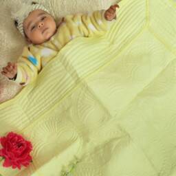 Handmade Floral Embroidered Baby Quilt, 100% Cotton Crib Blanket - thumbnail 1