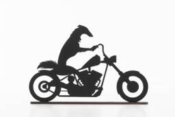 Borzoi On Motorbike Ornament Matte Black Acrylic Dog Silhouette - thumbnail 1