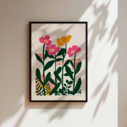 Abstract Pink Flowers, Botanical Wall Art , Kitchen Poster, Gift For Lover Art, Living Room Prints, Bathroom Unframed - thumbnail 3