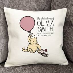 Winnie The Pooh Christening Cushion Classic Nursery Gift - thumbnail 3