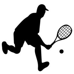 Male Tennis Player Silhouette Sports - Wall Decal Custom Vinyl Art Stickers - thumbnail 3