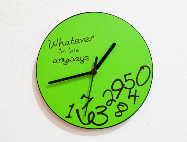 Whatever, I'm Late Anyways Green - Wall Clock - image 1