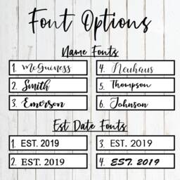 Personalized Last Name Wood Sign, Wedding Gift For Couple, Established Family - thumbnail 3