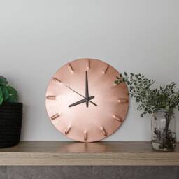 Copper Wall Clock - Anniversary Gift Housewarming Decor Silent Hayes Home - thumbnail 2