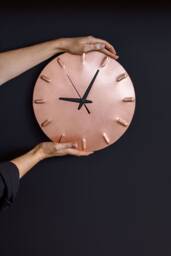 Copper Wall Clock - Anniversary Gift Housewarming Decor Silent Hayes Home - thumbnail 1