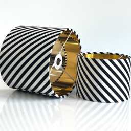 Handmade By Order Black White Diagonal Strips Lining Print On Velvet Drum Lamp Shade Pendant Light All Shapes & Sizes Available - thumbnail 3
