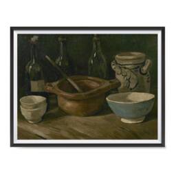 Vincent Van Gogh Art Reproduction Posters - Poster Printing Wall Print For Home Office Decor Still Life With Earthenware & Bottles - thumbnail 1