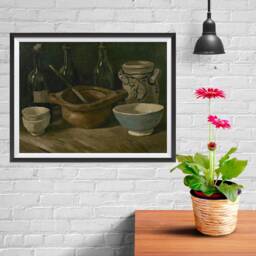 Vincent Van Gogh Art Reproduction Posters - Poster Printing Wall Print For Home Office Decor Still Life With Earthenware & Bottles - thumbnail 2