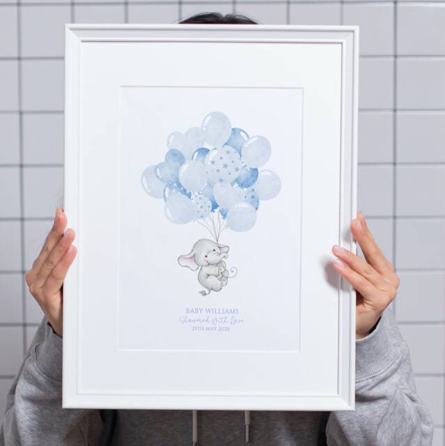 Personalised Baby Shower Print, Keepsake Gift, Guest Book, Gift To Sign, Guests Just Sign The Balloons - image 1