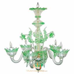 24 Karat Gold Murano Glass Chandelier - Venetian Style - thumbnail 4