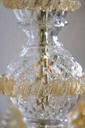24 Karat Gold Murano Glass Chandelier - Venetian Style - thumbnail 3