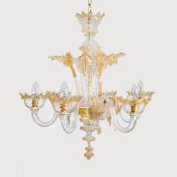 24 Karat Gold Murano Glass Chandelier - Venetian Style