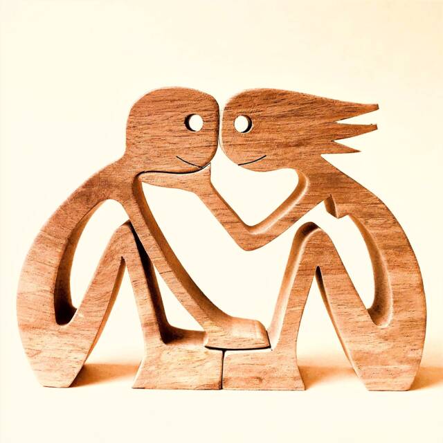 A Woman & A Man Original Wood Sculpture 2.5D - image 1