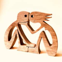 A Woman & A Man Original Wood Sculpture 2.5D - thumbnail 2