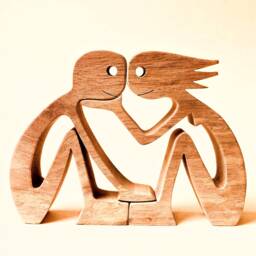 A Woman & A Man Original Wood Sculpture 2.5D - thumbnail 1