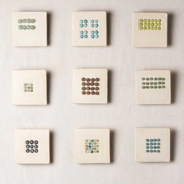 Mosaic Tile Wall Art Set Of 9, Mounted Art, 5 Inch Tiles - Made To Order Abacus - image 1