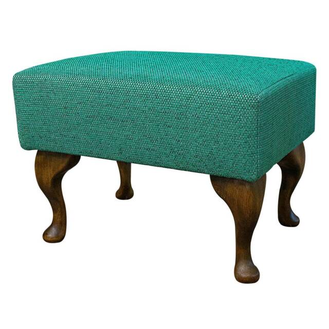 Luxe Handmade Green Small Footstool - Aquaclean Technology Fabric Pet Friendly & Washable British Bespoke Made - image 1