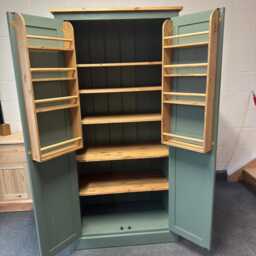 Solid Pine Pantry Unit, 90cm 120cm Kitchen Larder Cupboard, Custom Farrow Ball Storage - thumbnail 2