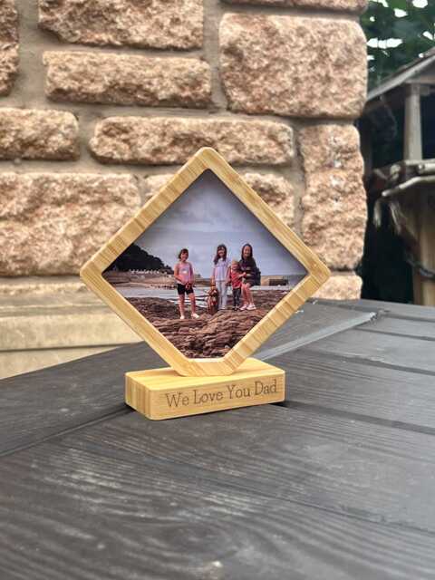 Engraved Wooden Photo Frame Personalised Keepsake Gift - image 1