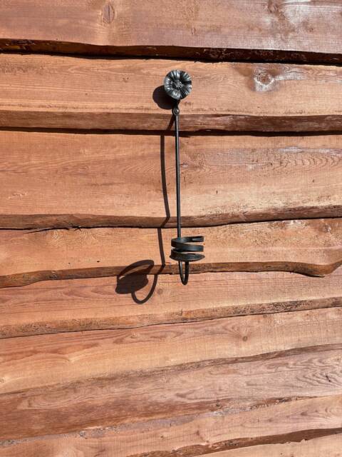 Hand Forged Wrought Iron Rustic Wall Candlestick - Sconce Made By Blacksmith. Durable Wall Mounting - image 1