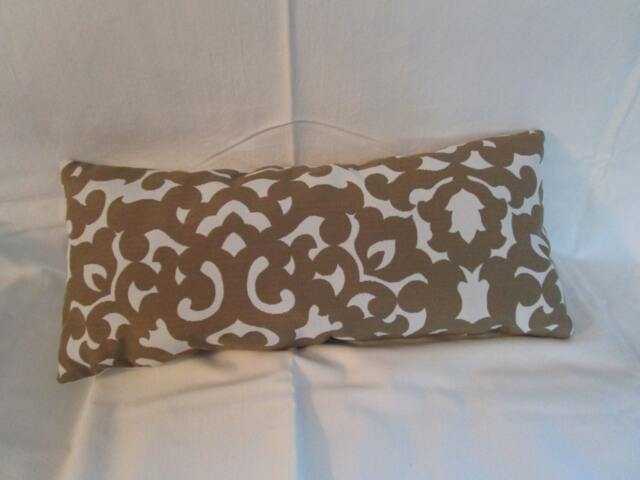 Beige & White Ornate Pillow - image 1