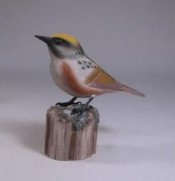 Chestnut-Sided Warbler Wood Carving - thumbnail 1