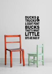 Ducks & Trucks Eight Point Buck - What Little Boys Are Made Of Stuff Boy Decals Sticker Wall Decal Room Decor Outdoor - thumbnail 1