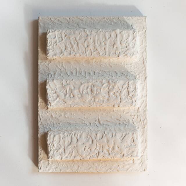 Plaster Wall Art, Japandi Wabi Sabi Minimalistic Sculpture, Modern Hanging, Snow Sculptural Paper Mache - image 1