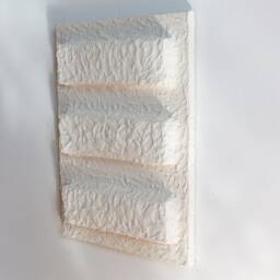 Plaster Wall Art, Japandi Wabi Sabi Minimalistic Sculpture, Modern Hanging, Snow Sculptural Paper Mache - thumbnail 3