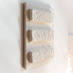 Plaster Wall Art, Japandi Wabi Sabi Minimalistic Sculpture, Modern Hanging, Snow Sculptural Paper Mache - thumbnail 2