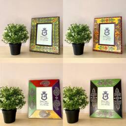 Photo Frame, Picture Frame, Hand Painted Embossed, For 7 X 5 Inch Picture, Frame Size 11 9 Inches, India Art, Christmas Gift.xmas - thumbnail 1