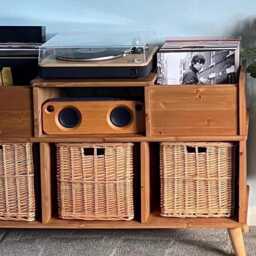 Record Player Stand Handcrafted Turntable Cabinet With Vinyl Storage, Holder & Lp Storage Unit Customised Sizes/ Colours - thumbnail 3