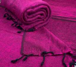 Yak Wool Magenta Blanket Soft Oversized Shawl/Throw Meditation Wrap Handmade Nepal