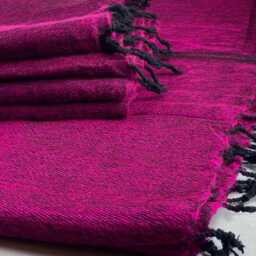 Yak Wool Magenta Blanket Soft Oversized Shawl/Throw Meditation Wrap Handmade Nepal - thumbnail 2