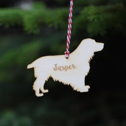 Personalised Cocker Spaniel Christmas Decoration Engraved Birch Plywood Dog Bauble - thumbnail 2