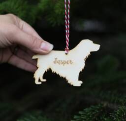 Personalised Cocker Spaniel Christmas Decoration Engraved Birch Plywood Dog Bauble - thumbnail 1