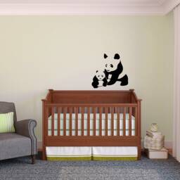 Mom & Baby Panda - Wall Decal Custom Vinyl Art Stickers - thumbnail 2