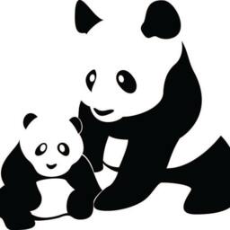 Mom & Baby Panda - Wall Decal Custom Vinyl Art Stickers - thumbnail 3