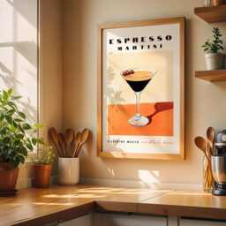 Espresso Martini Wall Art Print Retro Cocktail Poster - Bar Decor - thumbnail 3