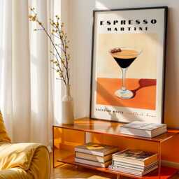 Espresso Martini Wall Art Print Retro Cocktail Poster - Bar Decor - thumbnail 2