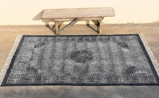 3x5 Feet Indian Rugs Cotton Rug, Woven Area For Sale, Decor Rustic Rugs, Decorative Bohemian Indian - image 1